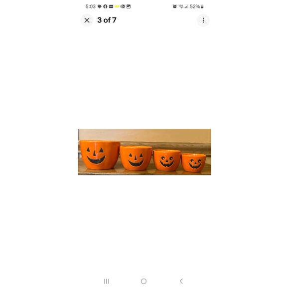 Rae Dunn Halloween Pumpkin Measuring Cups Orange Jack O Lanterns 2024 NEW - Picture 9 of 10